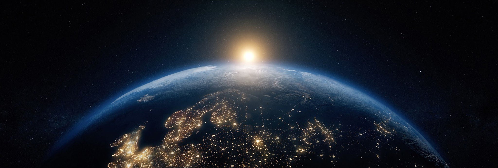 Turning earth viewed from space